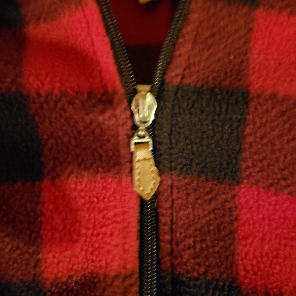 Plaid Lumberjack Kids Furry Hooded Jacket sz 8 - Picture 5 of 9